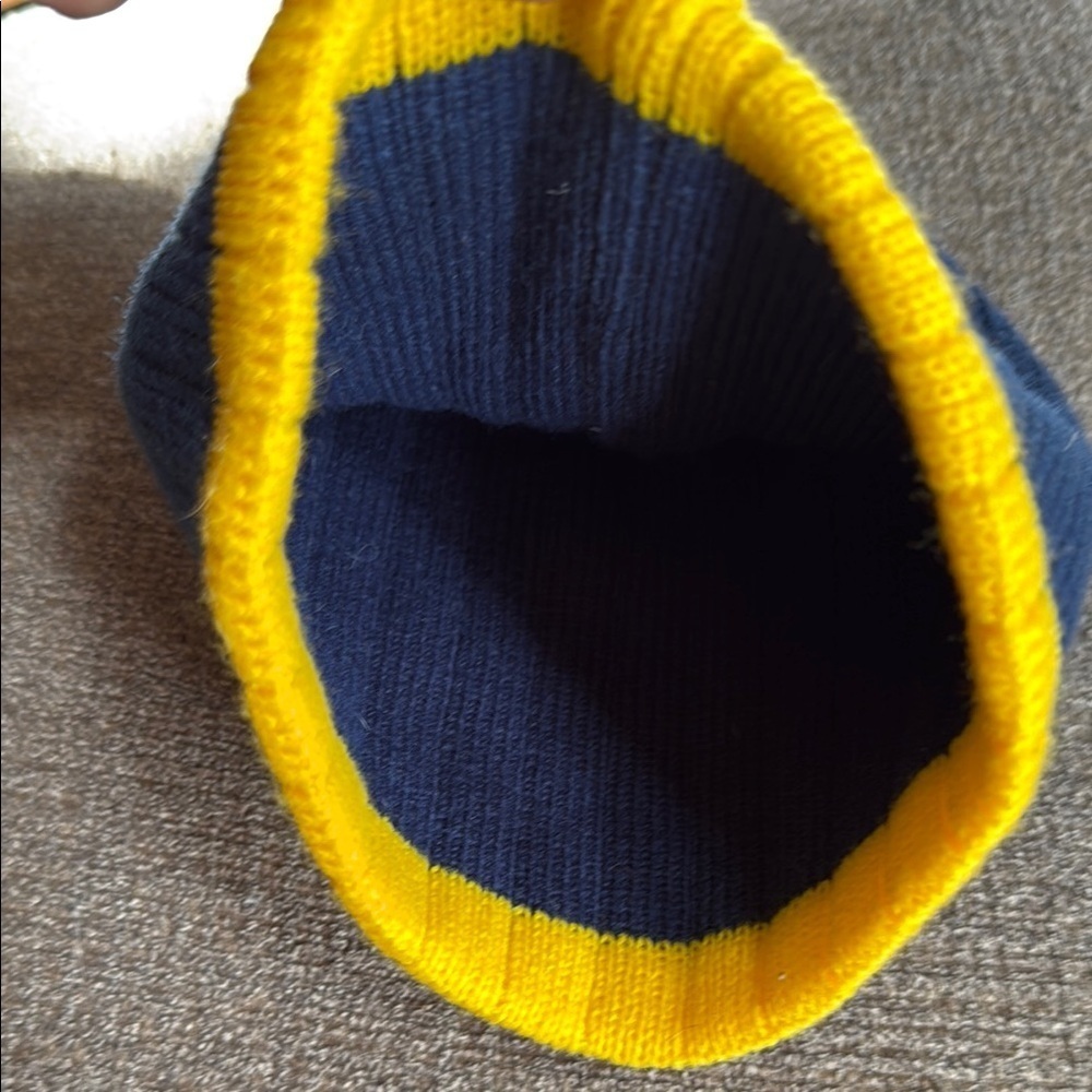 Collegiate Kids Blue & Yellow Michigan Embroidered Beanie, NWT - Picture 4 of 4